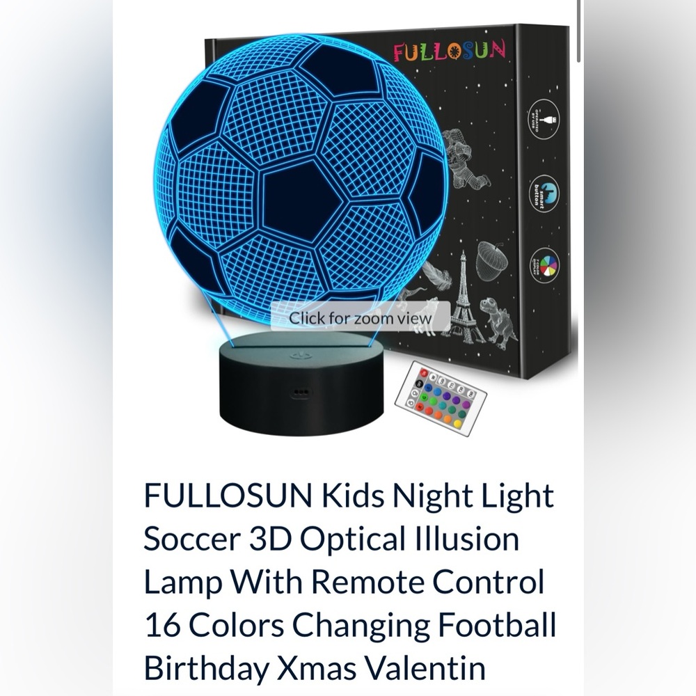 New in Box FULLOSUN Sports Night Light 3D Optical Illusion Light &Remote Control